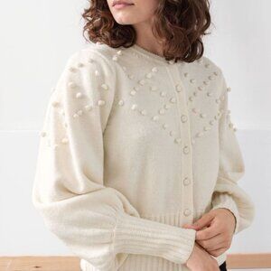 & Other Stories Bobble Pattern Wool Blend Cardigan